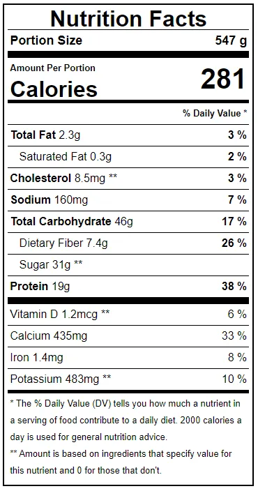 Berry Bliss Smoothie Nutrition Facts